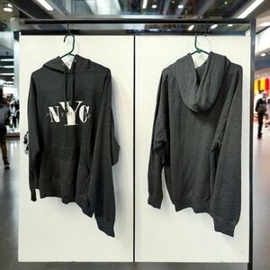 NYC, Men, Sweatshirt Hoodie, Gray, Sz XL, 60%Cotton, Long Sleeve, Printed logo.!